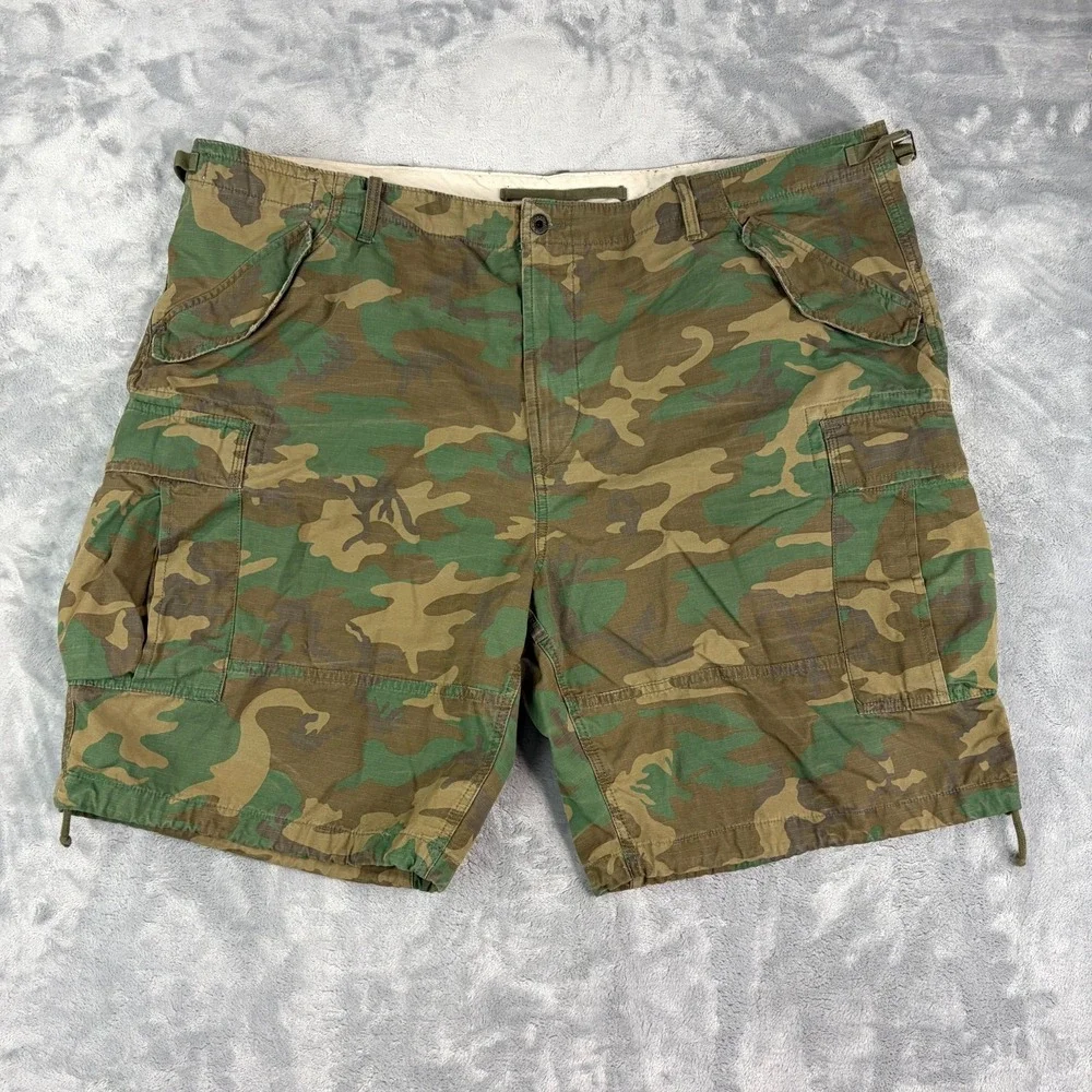 Polo Ralph Lauren Shorts Mens 48 Big Green Camo Relaxed Fit Cotton Outdoor